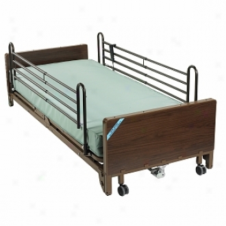 Drive Medical Full Electric Ultra Light Hospital Bed Mattress And Full Length Side Rails