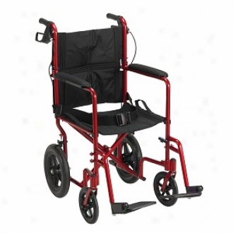 Drive Medical Lightweight Expedition Transport Wheelchair With Hand Brakes