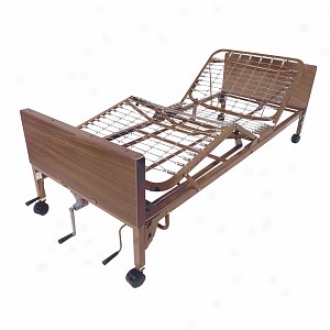 Drive Medical Manual Hospital Bed Inner Spring Mattress And Full Length Side Rails