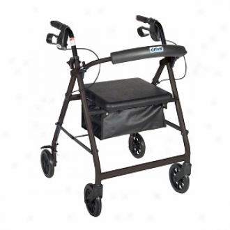 Drive Medical Rollator With Fold Up Removable Back Support & Padded Seat