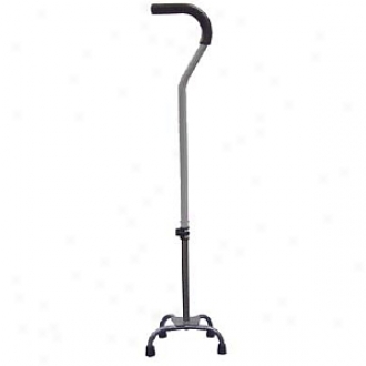 Drive Medical Small Base Quad Cane With Tab Loc Silencer And Triangular Padded Hand Grip