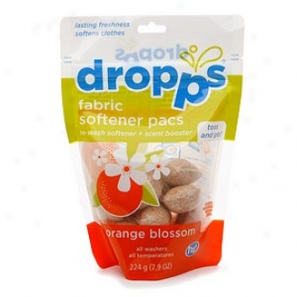 Droppps Fabric Softener Pacs, 16-load Pouch, Orange Blossom