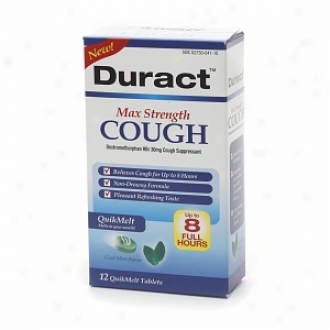 Duract Max Strength Cough Quikmelt Tablets, Cool Mint Flavor