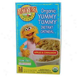 Earth's Brst Sesame Street Organic Yummy Tummy Instant Oatmeal Apple And Cinnamon