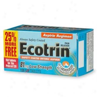 Ecotrin Safety Coated Enteric Aspirin, 81 Mg Low Strength Tablets