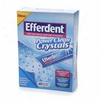 Efferdent Power Clean Crystals, Anti-bacterial Denture Cleaner, Icy Mint