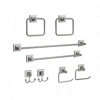 Elegant Home Fashions 8 Painting Bathroom Set Hutton, White Brushed Nickel