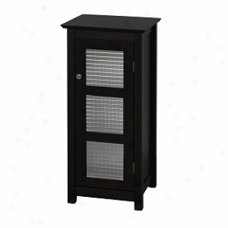 Elite Home Fashions Chesterfield Floor Cabinet, 1 Glass Door Espresso