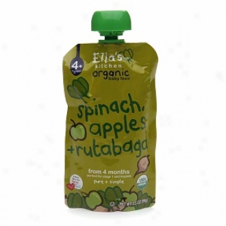 Eola's Kitchen Organic Baby Food: Spinnach,  Apples + Rutabaga, 4m+