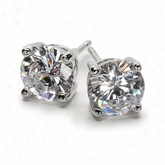 Emitatoins 2.5 Tcw Jessica's Cz Stud Earrings - 1.25 Carat Gwp, 925 Sterling Silver