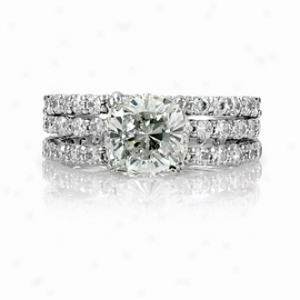 Emitations Angitas Cushion Cut Cz Wedding Ring Trio Set, 10