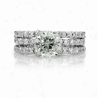 Emitations Angitas Cushion Cut Cz Wedding Ring Trio Set, 7