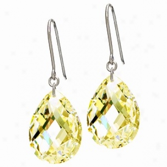 Emitations Bettina's Crystal Briolette Drop Earrings, Canary