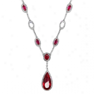 Emitations Brentley's Liking Chain Link Ruby Cz Necklace, Ruby