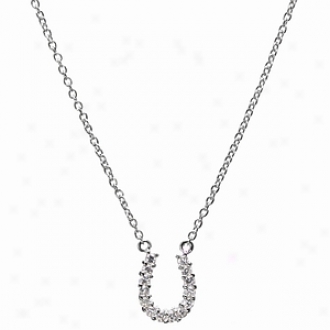Emitztions Candace's Sex And The City Inspired Cz Horseshoe Necklace 24, Silver