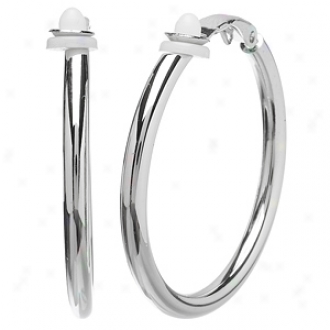 Emi5ations Charline's Clip On Hoop Earrings, Large, Silver