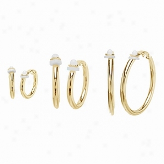 Emita5ions Charline's lCip On Hoop Earrings, Sm, Med, Lrg, Gold