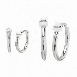 Emitations Charline's Hoop Clip On Earrings Bundle, Small, Medium, Silver