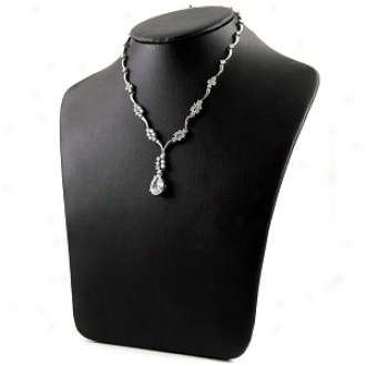 Emitations Demi's Inspired By Designer Pear Drop Necklace, Silver