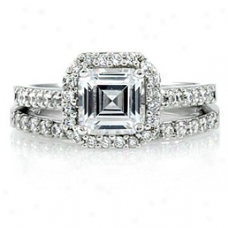 Emitations Devon's 1.5 Ct Asscher Cut Cz Wedding Ring Set, 6