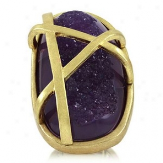 Emitations February's Acrylic Statement Stretch Ring, Purple