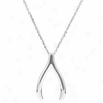 Emitations Jennifer's Wishbone Pendant Necklace, Sterlung Silver