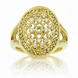 Emktations Leeva's Cz Diamond Wedding Rng - Gold Tone, 5