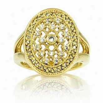 Emitations Leeva's Cz Diamond Wedding Rung - Gold Tone, 7