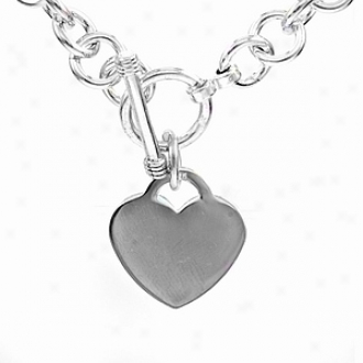 Emitations Legally Blonde Heart Charm Necklace 18 In Medium Gauge, Silver