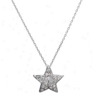 Emitations Lrya's Cz Star Pendant, 16 , Silver