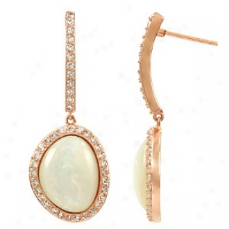 Emitations Mia's Simulated Mother Of Pearl Dangle Earrings, Rose Gold