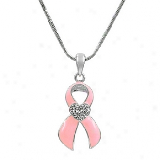 Emitations Mimi's Ribbon Breast Cancer Awareness Necklace And Bookmark Set, Pink