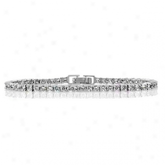 Emitations Paige's Cz Round Cut Tennis Bracelet, Silver Tone