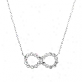 Emitations Parry's Round Cut Cz Infinity Necklace, Silver Tone