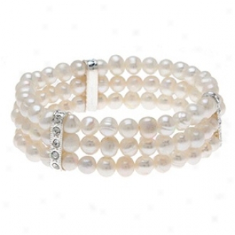 Emitations Regina's Freshwater Pearl Bracelet White, Pale