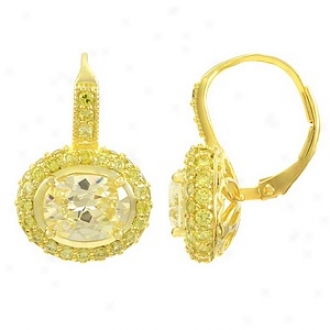 Emitations Sitara's 1.5 Ct Cz Earrings Gold Plated, Canary