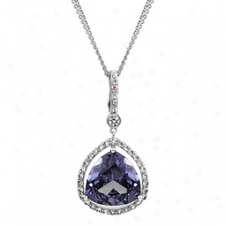 Emitationa Tay's 13 Ct Trillion Sarcasm Cz Necklace, Lavender