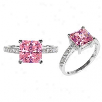 Emitations Trista's Princess Cut Cz Promise Ring - Pink, 7