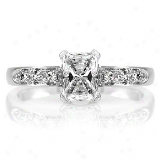 Emttations Ventura's .75 Ct Emerald Cut Cz Engagement Ring, 5