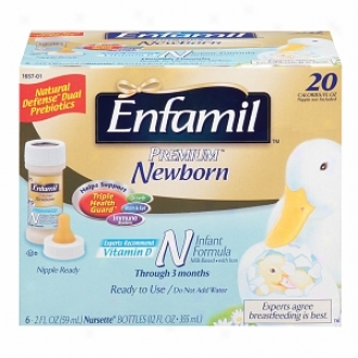 Enfamil Premium Newborn Infant Formula, 20 Calorie/fl Oz Nursettes, 0-3 Months