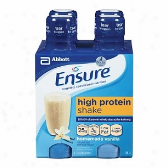 Ensure High Protein Nutrition Shake, 14oz Bottles, Homemade Vanilla