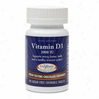 Enzymatic Therapy Vitamin D3, 2000 Iu, Sugar--free Chewable Tablets, Chocolate