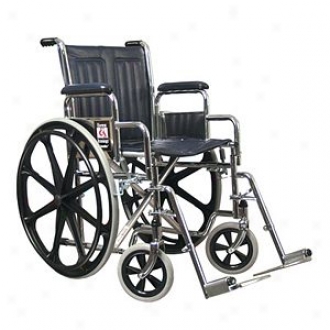 Everest Jennings Traveler Se Steel Wheelchair 18  Seat Fixed Full Arm, Swingaway Footrest, Black