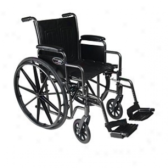 Everest Jennings Traveler Se Steel Wheelchair Detachable Desk Arm & Swingaway Footrest 18  Seat, Black