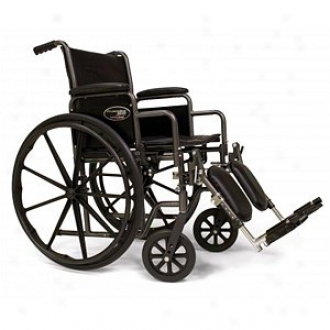 Everest Jennings Traveler Se Steel Wheelchair Fixed Full War Elevating Footrest 18  Seat, Black