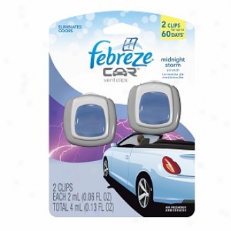 Febreze Car Vent Clips, Air Freshener, Midnight Storm