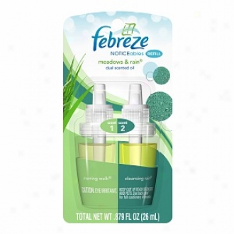 Febreze Noticeables, Dual Scented Oils, Refill, Meadows & Rain