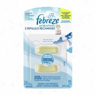 Febreze Set & Refresh Air Freshner, Dual Refill, Linen And Sky