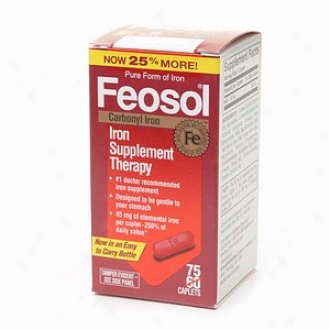 Feosol Iron Supplement Theraoy, Carbonyl Iron, 45mg, Caplets