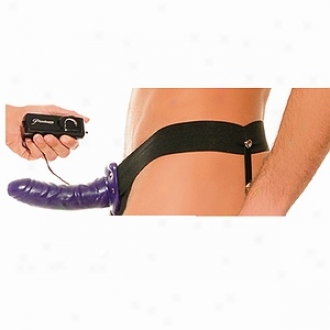 Fetish Fantasy Vibrating Purple Hollow Strap-on For Him Or Her With Exempt Love Mask